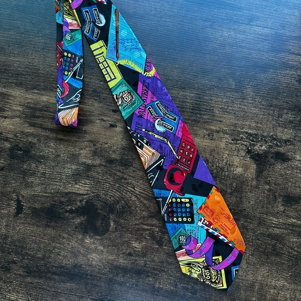 Addiction 100% Silk Mixed Media Tie